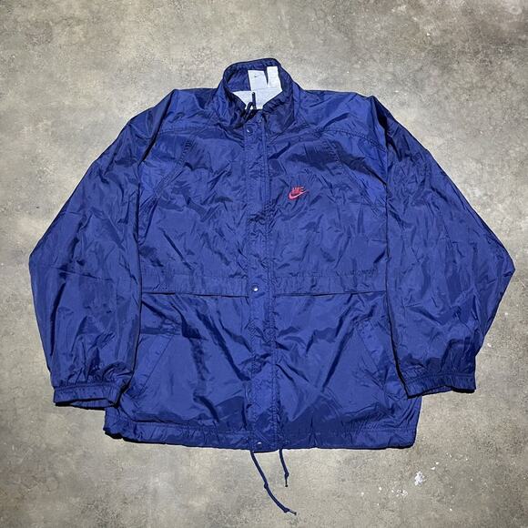 Vintage 90s Nike Blue Windbreaker Bomber Jacket - Picture 1 of 3